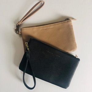 Nude and Black wristlet clutch wallet
